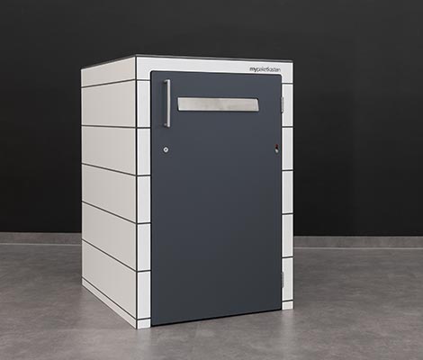 Paketbox für den kontaktlosen Paketempfang zuhause.