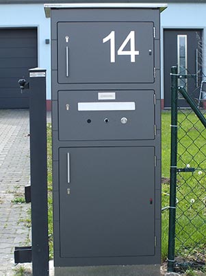 Außeneinsatz des Paketkastens mit Folierung