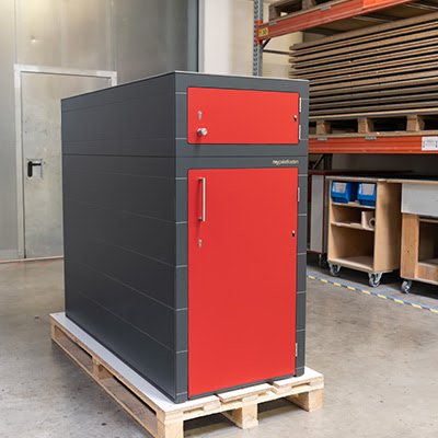 Paketbox mit einer Tiefe von 1,5m